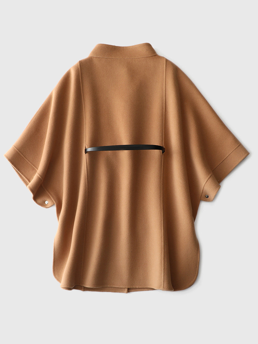 MXX310 cashmere cloak fluffy wool cape