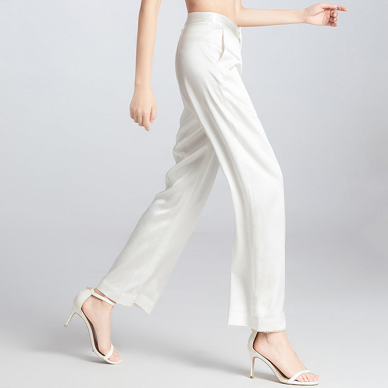 MXX145 Women silk wide leg pants