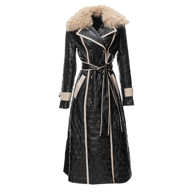 MXX275 Embossed Wool Trench Coat