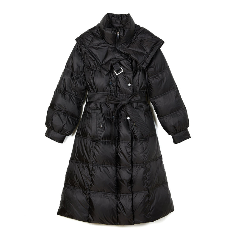 MXX295 Warm Long Slimming Hooded Down Coat