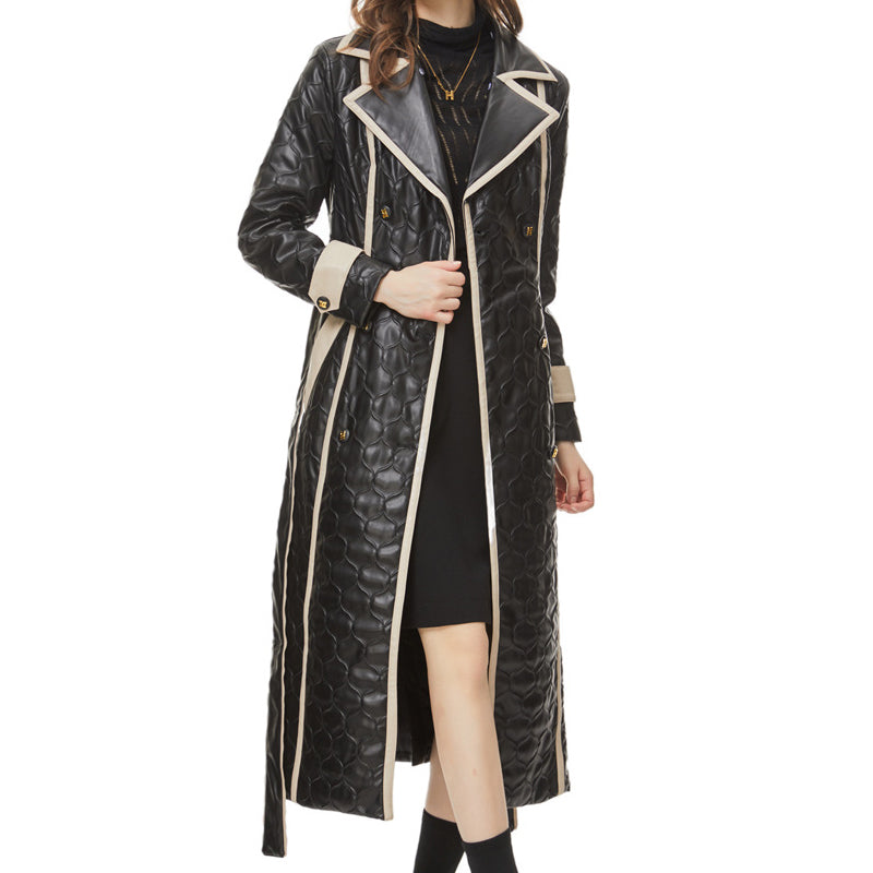MXX275 Embossed Wool Trench Coat