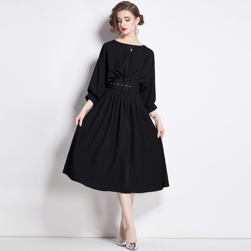 MXX60 Batwing Sleeve Black elegant dress
