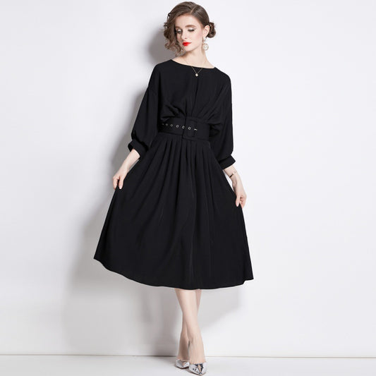 MXX60 Batwing Sleeve Black elegant dress