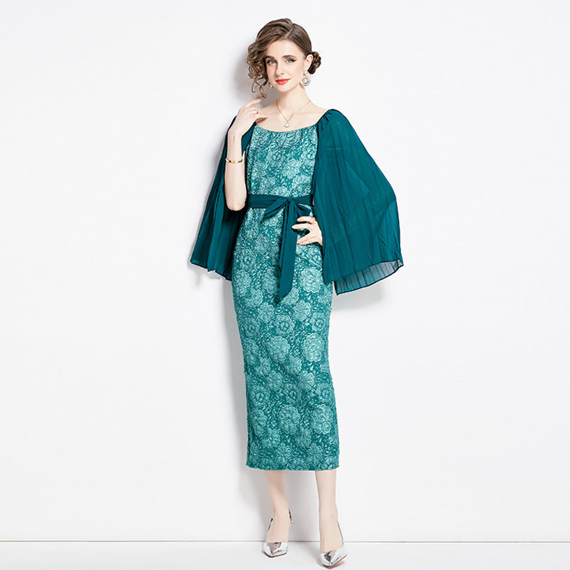 MXX65 Shawl Raglan Sleeve Dress