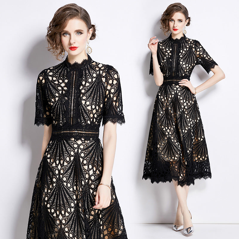 MXX80 Ladies embroidered lace dress