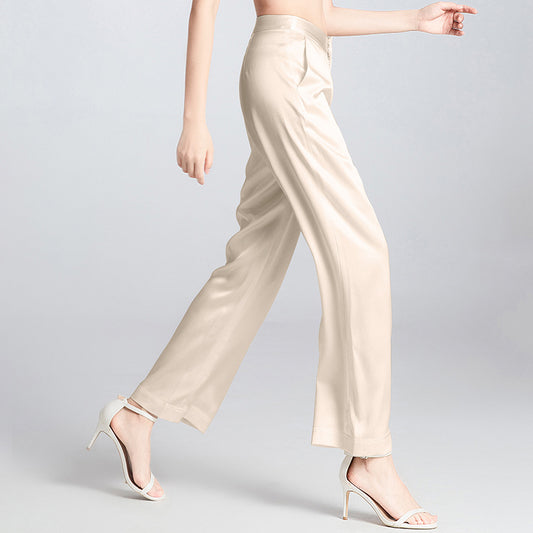 MXX145 Women silk wide leg pants