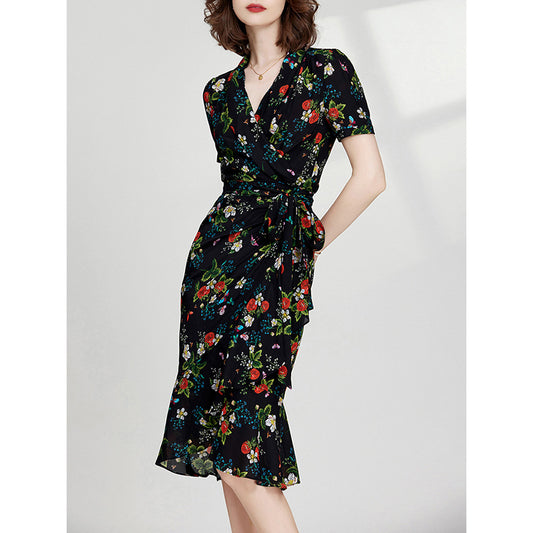 MXX160 Print Silk Dress