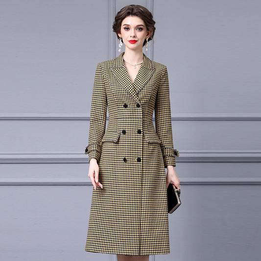 MXX215 Bird Grid waist show thin Dress
