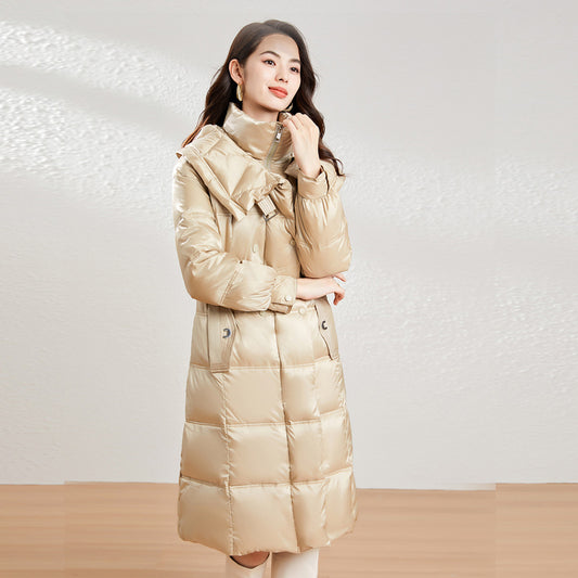 MXX295 Warm Long Slimming Hooded Down Coat