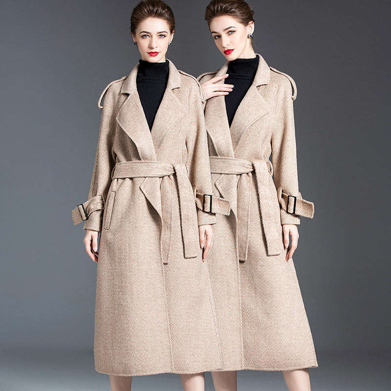 MXX270 Cashmere Women Herringbone wool Coat
