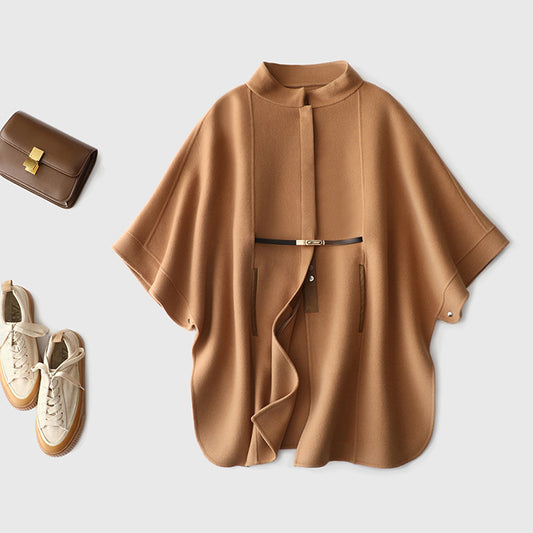 MXX310 cashmere cloak fluffy wool cape