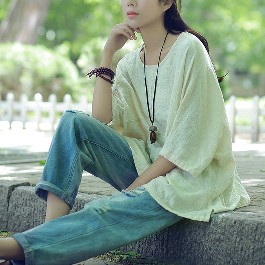 MXX15 Stitching Round neck Blouse