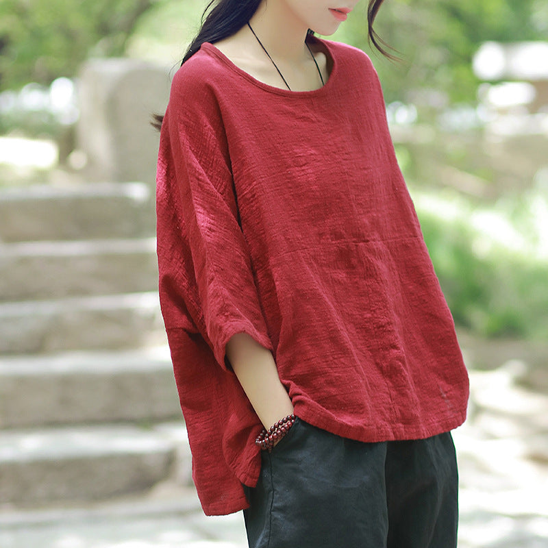 MXX15 Stitching Round neck Blouse