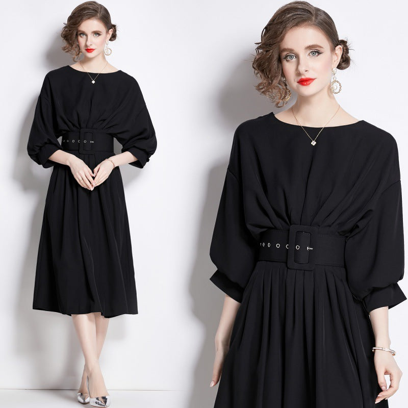 MXX60 Batwing Sleeve Black elegant dress