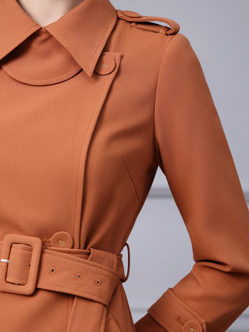 MXX260 high-end double-breasted belt windbreaker