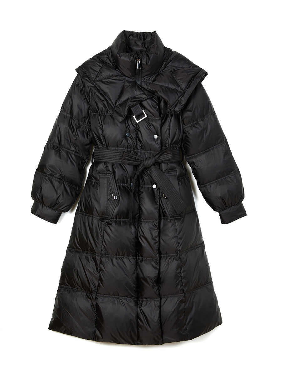MXX295 Warm Long Slimming Hooded Down Coat