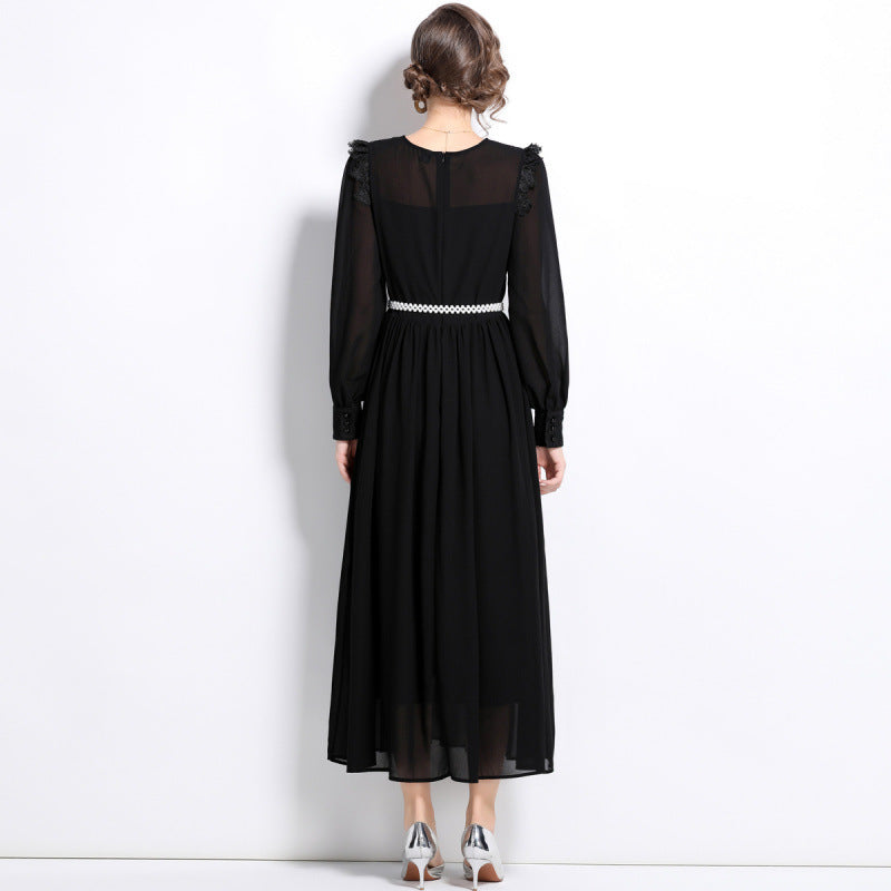 MXX100 Lace Patchwork Chiffon dress