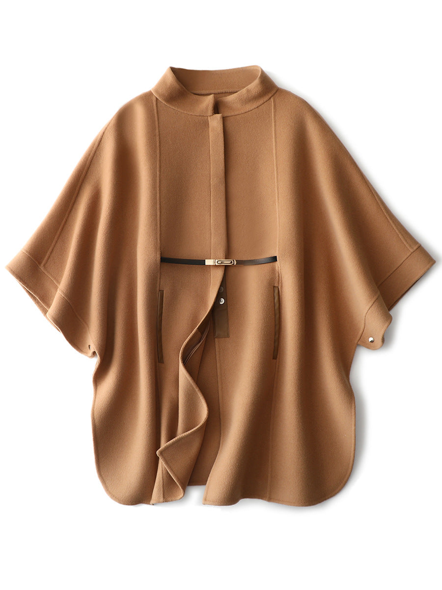 MXX310 cashmere cloak fluffy wool cape