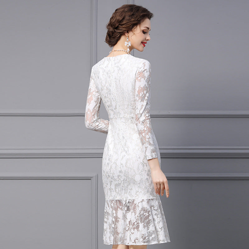MXX195 Slim Mid-length Fish tail Dress