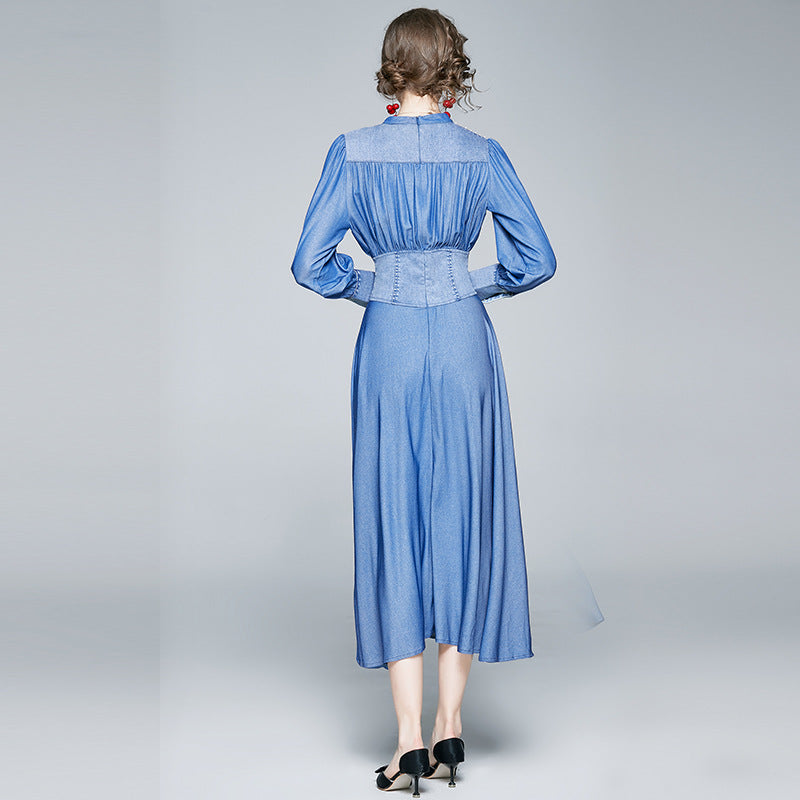 MXX140 Women Beads Denim dress
