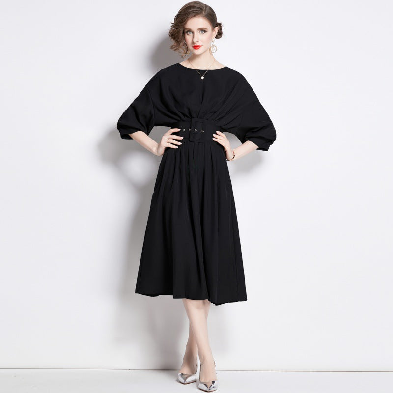MXX60 Batwing Sleeve Black elegant dress
