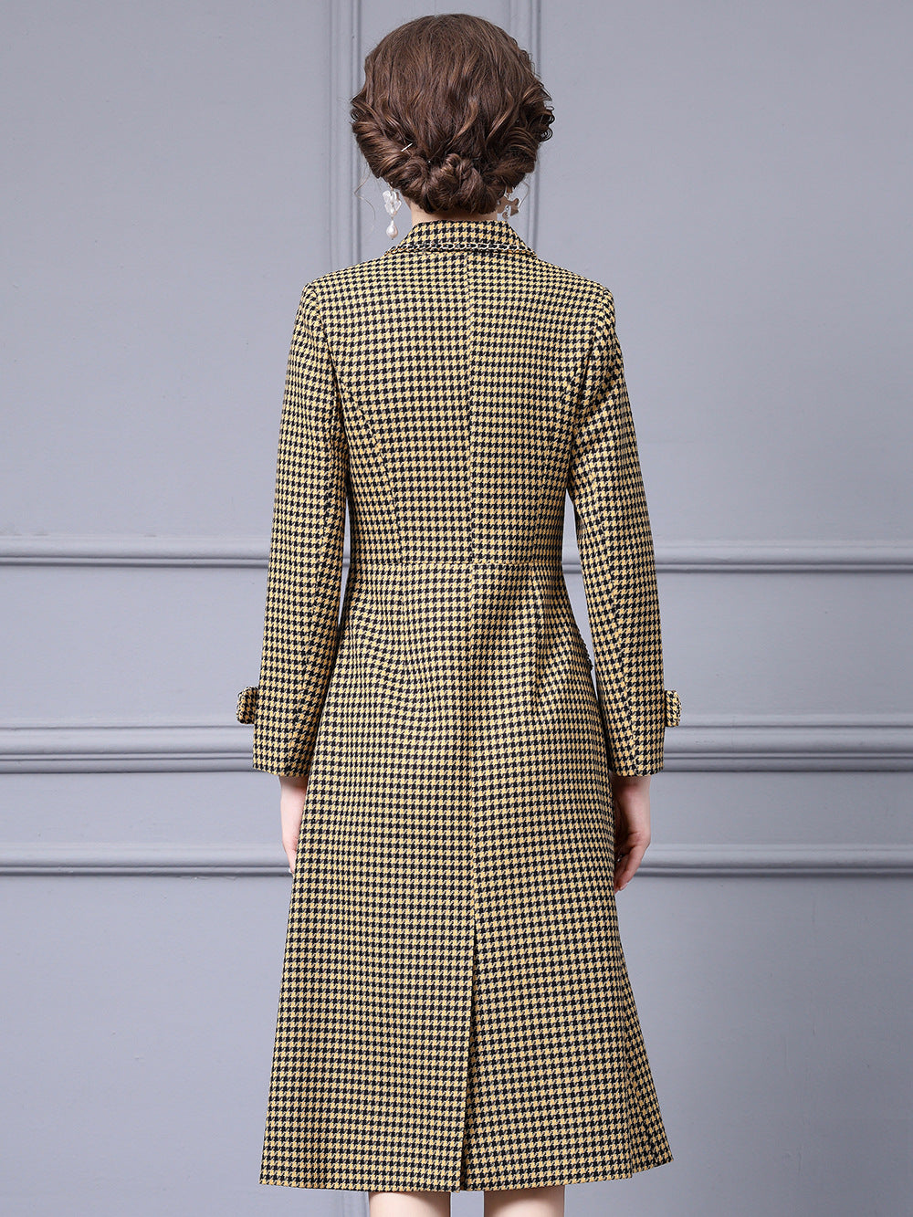 MXX215 Bird Grid waist show thin Dress