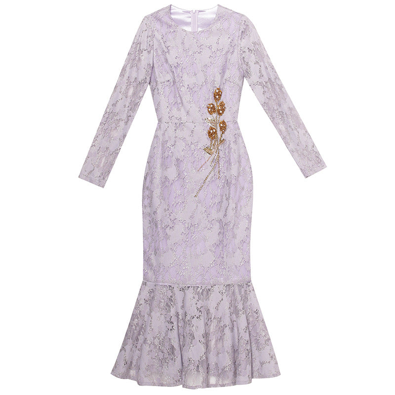 MXX195 Slim Mid-length Fish tail Dress
