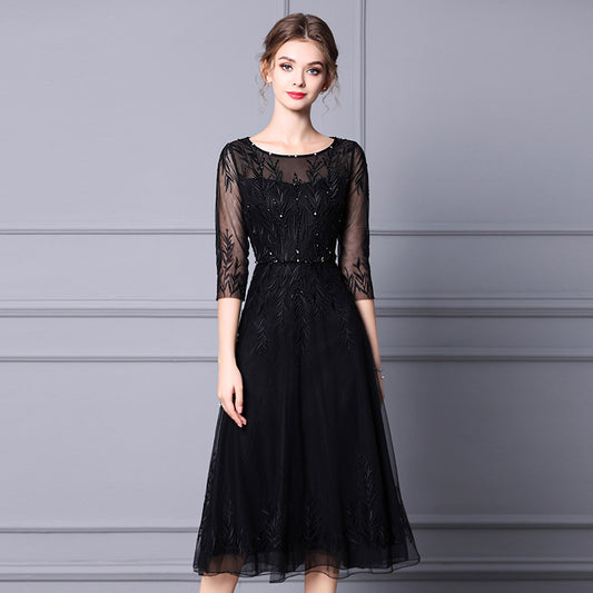MXX205 Beaded Embroidered Evening Dress