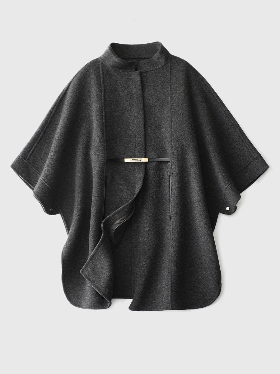 MXX310 cashmere cloak fluffy wool cape