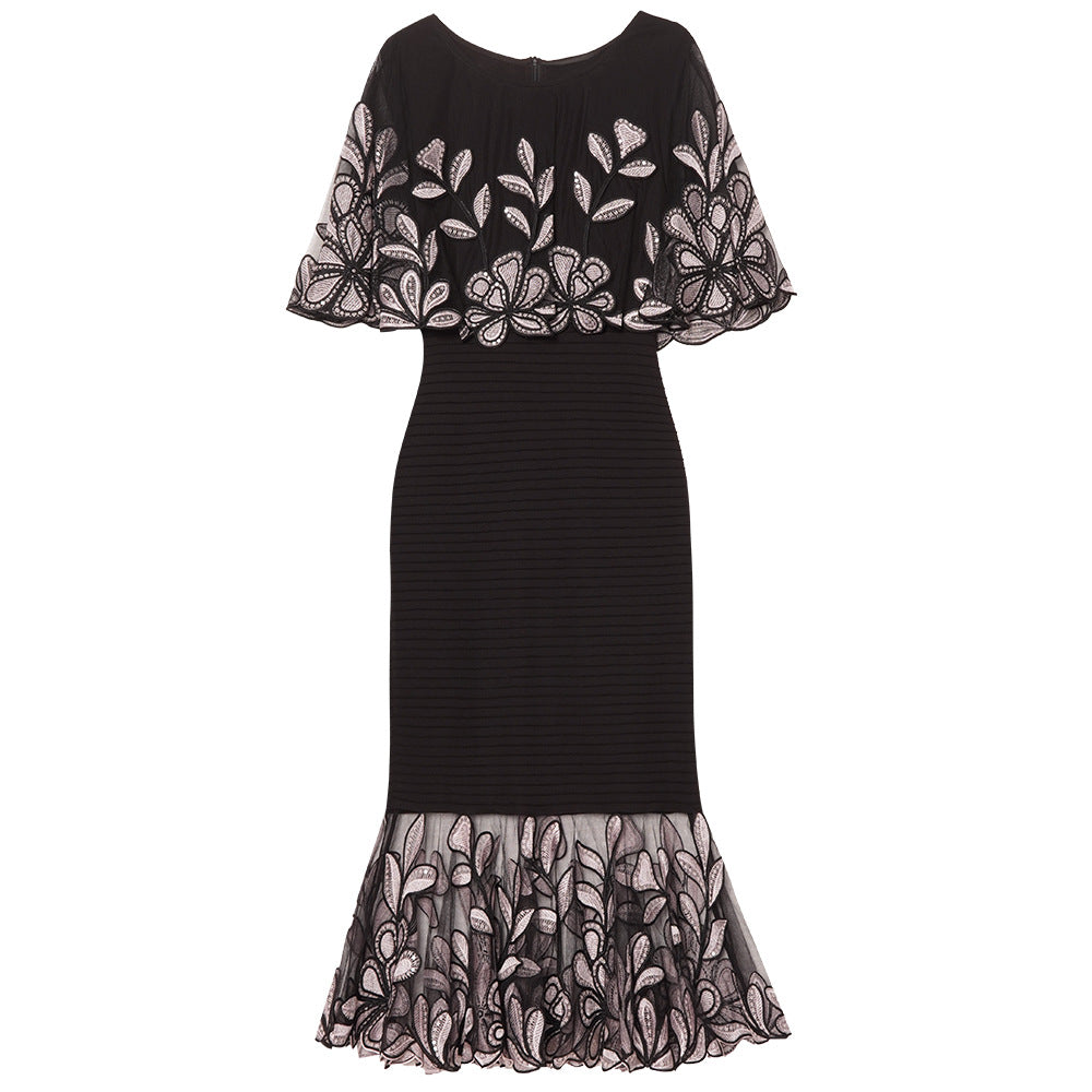 MXX180 Cloak Sleeves Mermaid Dress