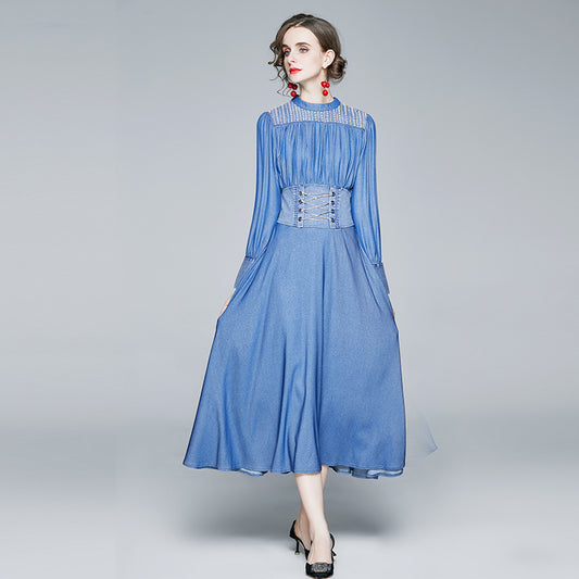 MXX140 Women Beads Denim dress