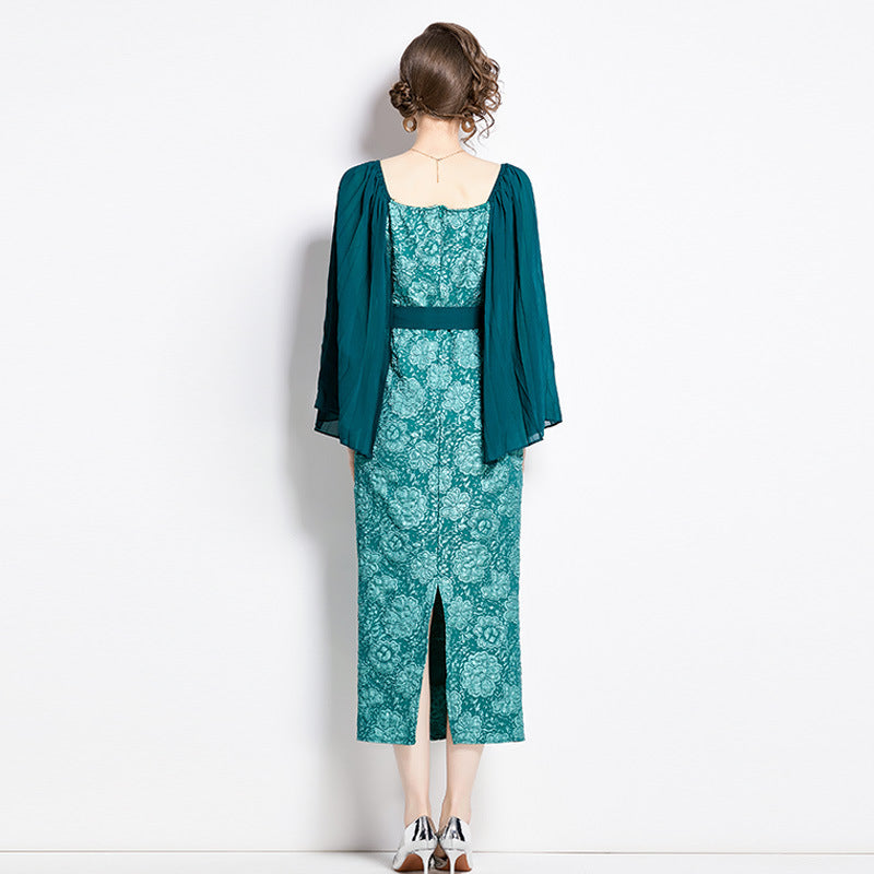 MXX65 Shawl Raglan Sleeve Dress