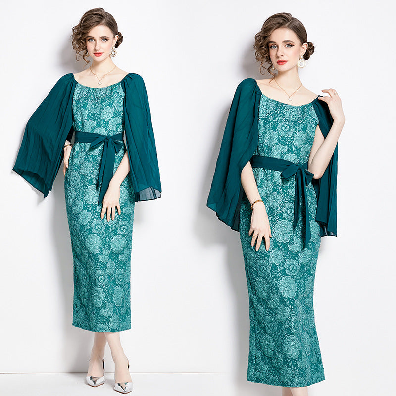 MXX65 Shawl Raglan Sleeve Dress