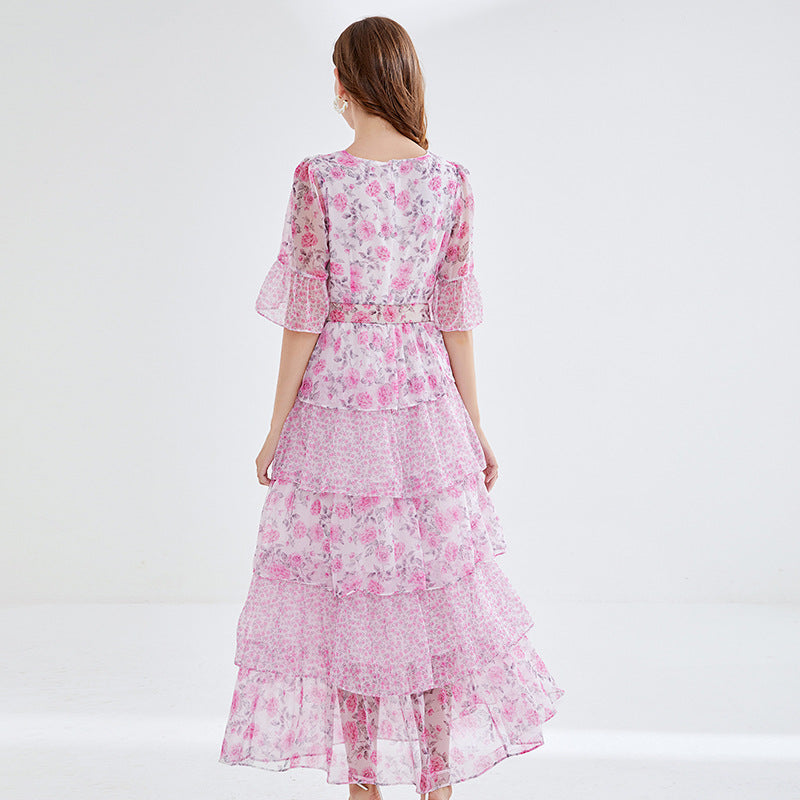 MXX90 Printed Cake chiffon dress