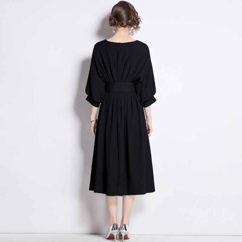 MXX60 Batwing Sleeve Black elegant dress